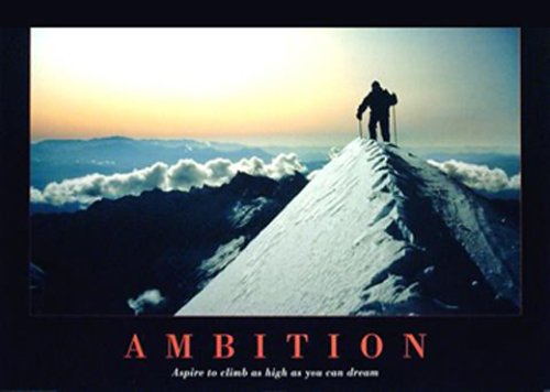 1art1 132 Motivation - Ambition - Climb as High Poster (91 x 61 cm)