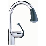 GROHE 33 758 IB0 Ladylux Cafe Pull-Out Spray Kitchen Faucet, Chrome/Soft Black