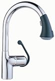 GROHE 33 758 IB0 Ladylux Cafe Pull-Out Spray Kitchen Faucet, Chrome/Soft Black