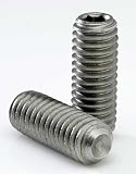 Stainless Steel 316 Hex Socket Set Screws with Cup Point, Silver #8-32