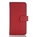 Leather Flip Wallet Stand Case Cover for Apple iPhone 5 5S (Red)