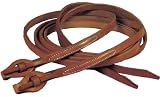 TORY LEATHER Full Double and Stitched Harness Leather Split Reins - Harness Leather - 5/8 X 7'