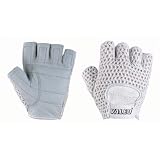 Women's Lifting Gloves with Genuine Leather and Cotton Meshback