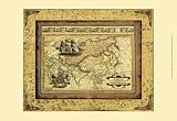 Crackled Map Of Asia PREMIUM GRADE Rolled CANVAS Art Print Deborah Bookman 19x13