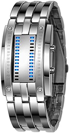 Carrie HughesColorworld Binary LED Technological Sense Waterproof Wrist Watches (men's white watch)