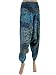 Womens Hippy Baggy Smock Waist Turquoise Printed Capri Bohemian Pant