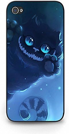Unique Design(TM) Iphone 5 5s Case Cover Bling Disney Cartoon Anime Comics Character Alice In Wonderland Cheshire Cat Hard Tpu Slim Fit Rubber Custom Black Protective for Girls