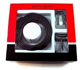 Pierre Cardin Black Leather Belt & 2 Frame Belt Buckle Box Set
