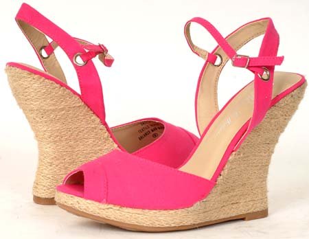 Womens Pink Wedges Platforms Dress Shoes Sandals
