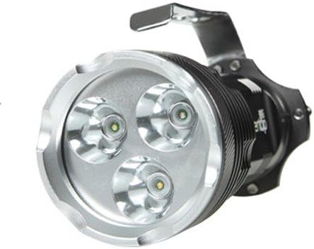 Lieren 3 X 10w Imported Cree Xp Led Flashlight Torch + (Blue / White / Yellow) 3 Light Modes, Professional Outdoor Lights Max Range 200 - 500m (Gray and Black)