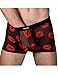 Paul Jones® Men's Underwear Sexy lips Pattern See-Through Boxer briefs 4 Size M~2XL