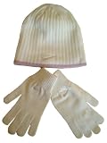 Nike Ladies Cream Warm Hat & Gloves Set