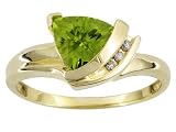10KT 1.30CT PERIDOT WITH DIAMOND ACCENT RING