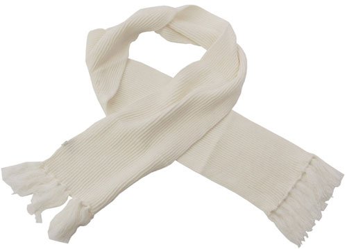 Strick-Schal mit Fransen grob gestrickt natur