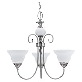 Sea Gull Lighting 31105-965 Three-Light Montclaire Chandelier, Antique Brushed Nickel Chip Finish