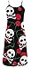 Meilaier Womens Summer Sleeveless High Waist Skull Chiffon Dress Black