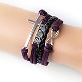 MOKOLO Fashion Lady Retro Knit Cross 8 Shape Anchor Rudder 6 / Triangle- clock Handcuffs 5 / Best Friend 8 Shape Arrow Two Owls 5 / Love 8 Shape Anchor Arrow 6 / Bronze Love Two Hearts Anchor 5 / Bronze Love 8 Shape Anchor 5 / Infinity Wings Owl Strands Suede Rope Bracelet Gift