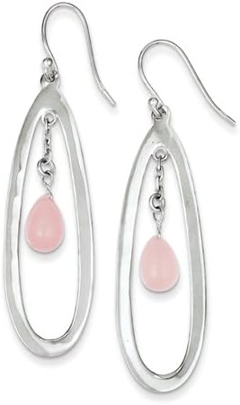 Rose Quartz Earrings in Sterling Silver - Shepherds Hook - Remarkable