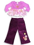 Lipstik - Toddler Girls Long Sleeved Pant Set, Lavendar, Plum