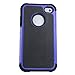 Leegoal Blue/Black Hard Soft High Impact Armor Case Cover for Apple iPhone 4 / 4S