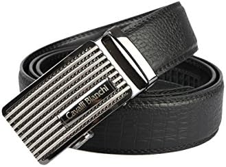 Cavalli Bianchi Men's Fashion Belt Made of Genuine Leather with Unique Auto Lock Buckle #1. Best Gift for Valentine's Day!