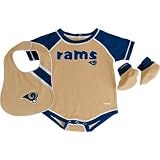 Reebok St. Louis Rams Newborn Creeper, Bib and Bootie Set 0-3 Months