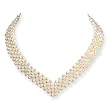 Sterling Silver 18inch Freshwater Cultured Pearl V-shaped Necklace - 18 Inch