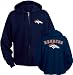 Denver Broncos Navy Touchback II Full Zip Hooded Sweatshirt - X-Large
