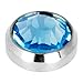 Grade 23 Solid Titanium Internally Threaded Aqua Gem 4MM Dermal Dome Top
