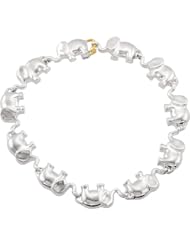 Sterling Silver and 14K Yellow Gold Elephant Bracelet