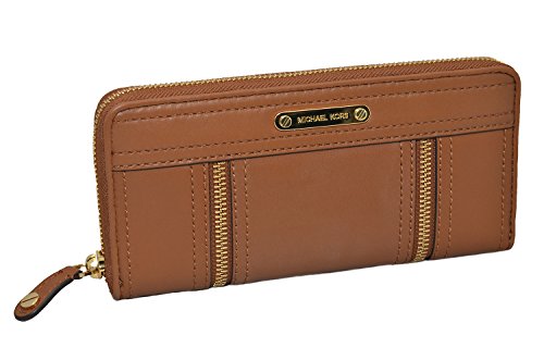 MICHAEL KORS Moxley Black Zip Around Continental Leather Wallet Purse 35F2GMXZ3L