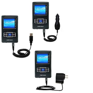 USB cable with Car and Wall Charger Deluxe Kit for the iRiver H320 - uses Gomadic TipExchange Technology