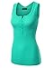 Doublju Women Basic Designed Casual Button Down Long Tank Top