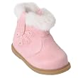 Hailey Jeans Co. Infant Girls Plush Trim Flower Detail Microsuede Boots