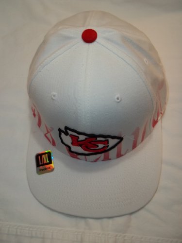 Reebok Kansas City Chiefs NFL White Cap Hat Fitted Adult Size L/XL NFL Flat Bill
