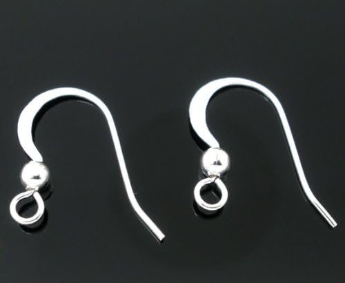 Silver Plated 17 x 18 mm Ear Hooks/Wires, 200 Count