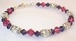 Purple Fushia w/Clear Round Hand crafted Swarovski Bracelet