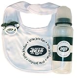 New York Jets Baby Infant Pacifier Bib & Bottle Gift Set