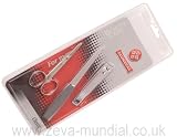 Mundial Professional 3pc MENS Personal Care Set - Nose Hair Scissors, Large Nail Clippers & Nail File