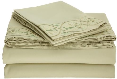 Ultimate Luxury Microfiber Embroidered King Sheet Set, Sage