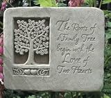 EXPRESSIONS COLLECTION Cast Stone 8.5 ROOTS OF LOVE Family Tree HEARTS Plaque SCULPTURE