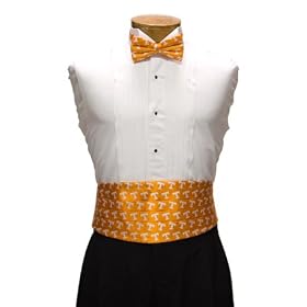 Tennessee Cummerbund and Bowtie Set - University of Tennessee Orange Cummerbund Set with Power T...