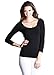 Nikibiki 3/4 Sleeve Scoop Neck Soft Plain Jersey Top (One Size)