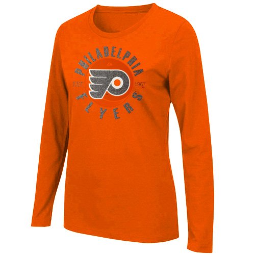 Majestic Philadelphia Flyers Ladies Unbreakable Spirit Long Sleeve T-Shirt - Orange (X-Large)
