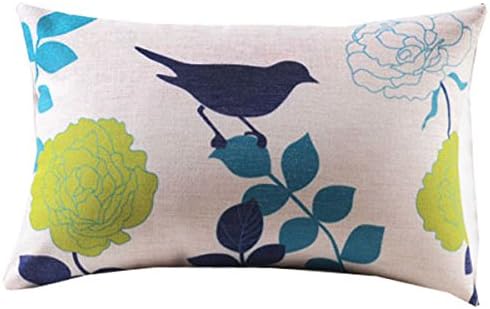 Angel Decor 12"*20" Rectangle Cotton Linen Decorative Throw Pillow Case Cushion Cover Bird On The Branch