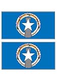 2 Northern Mariana Islands Flag Stickers Decal Bumper Window Laptop Phone Auto Boat Wall
