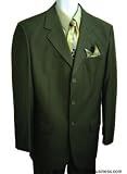 Men's Olive Green 100% Pure Wool. (SUPER 120) 3-button, flap pocket
styling.