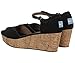 Toms Women's Platform Wedges Black Metallic Burlap 10002808