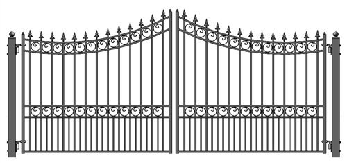 ALEKO Moscow Style Iron Wrought Gate 14' High Quality Driveway Gates Ornamental Dual Swing Gates 14' On Sale