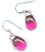 Baerreis Light Pink W/copper Fused Art Glass Earrings Hand Crafted in USA
